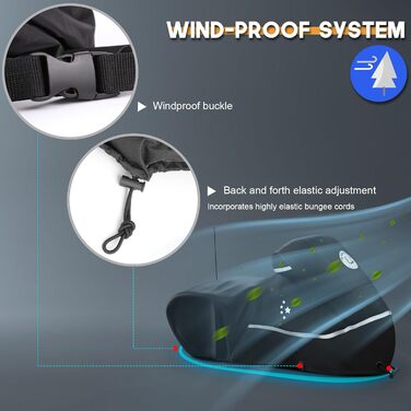 Водонепроникний чохол для мотоцикла Touring (Harley Davidson Road King, Road Glide, Street Glide, Electra Glide, Heritage Classic, Low Rider-ST, Indian, Honda, BMW, Ducati, Suzuki, Kawasaki, KTM), чорний