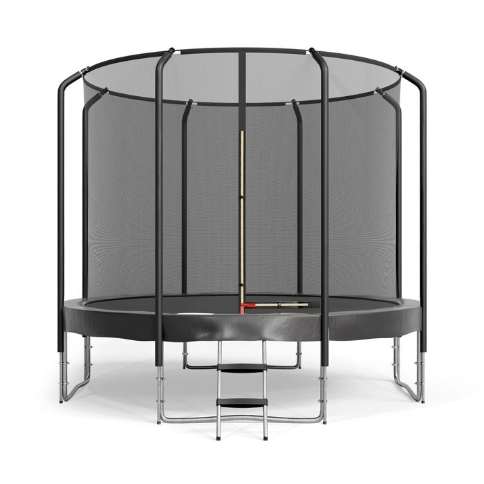 Батут Semi-Pro 10FT (305 см) з чорним захисним покриттям, сіткою, матцем та сходами