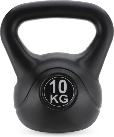 Гиря Gymtek 10 кг для силових тренувань, фітнесу та гімнастики, з ергономічною ручкою, чорна, для домашнього спортзалу