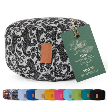 Йога-боулстер Rundes 30см x 15см | Знімний чохол | Наповнювач: органічна лушпинка пшениці або органічна шкаралупа | Для Йін-йоги та медитації