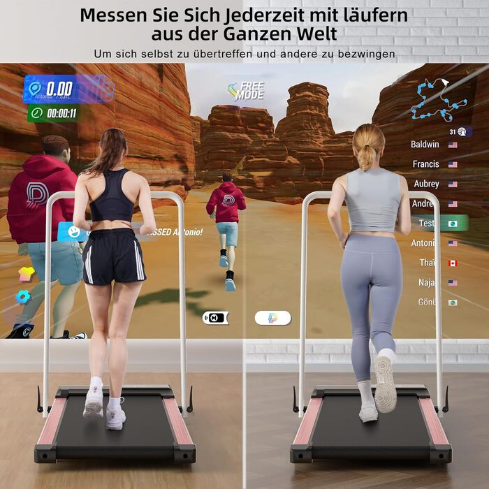 Lacuffy Біговий тренажер для дому, складаний, Walking Pad з нахилом 6%, велика площа для бігу 112 * 42 см, вантажопідйомність 158 кг, для високих людей