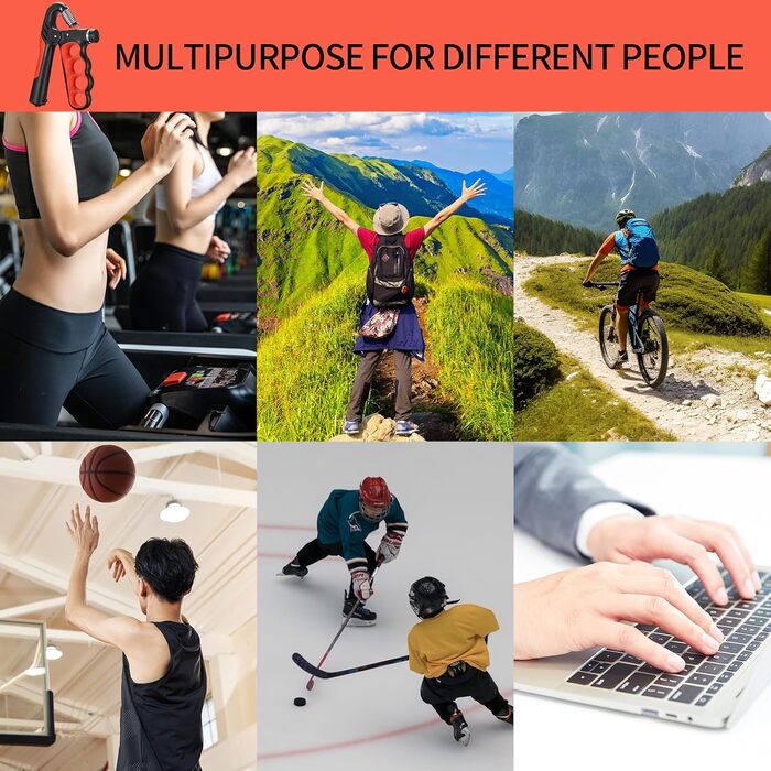 Регульований ручний тренажер для зміцнення рук та пальців, 5-100 кг, червоний