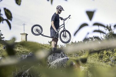 Самокат Yedoo S2016 Disc для дорослих, до 150 кг, з дисковими гальмами, надувні колеса 20/16, регульований кермо, для собак, оновлений Mezeq