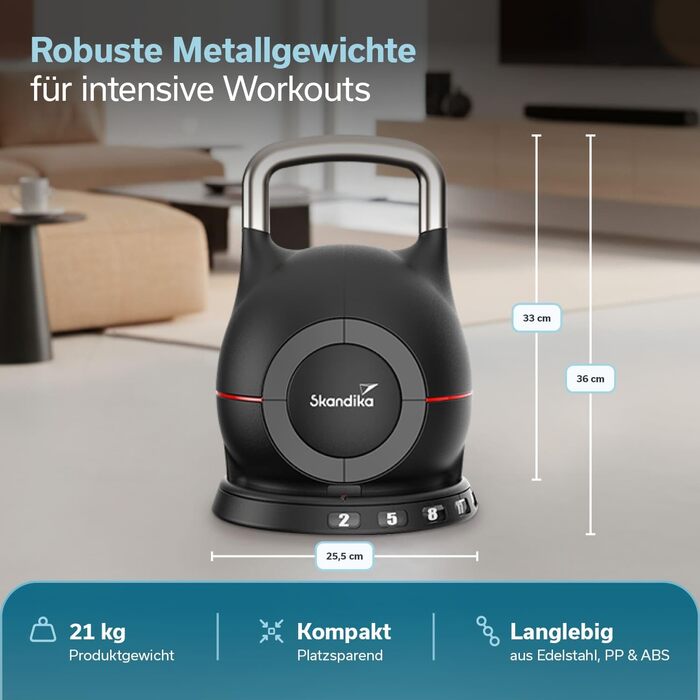 Набір гантелей Skandika Hanteln Paino: регульовані, 1.5-24 кг, штанга, гиря, диски. Для дому та спортзалу.