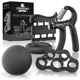 ALPHASKIN Premium Handtrainer: Тренажер для рук та пальців | Набір 2 та 5 шт. | Підвищена сила хвата | Тренування зап'ястя та пальців