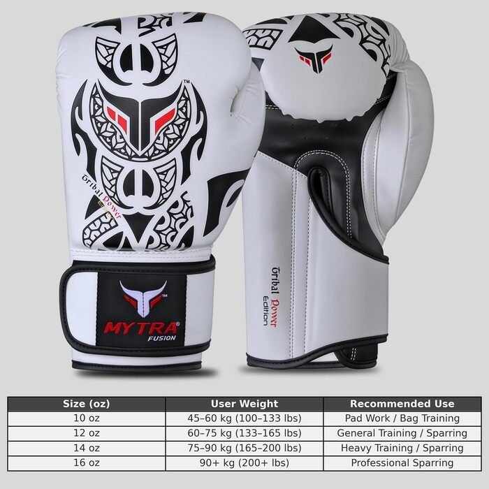 Боксерські рукавички Mytra Fusion для тренувань, спарингу, MMA, Muay Thai - 10oz, 12oz, 14oz, 16oz (чоловічі/жіночі)