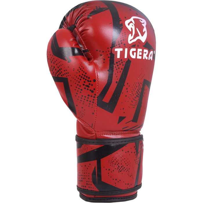 Дитячі боксерські рукавички Tigera 8oz червоні для кікбоксингу, муай-тай, тренувань, спарингу, хлопчиків і дівчаток