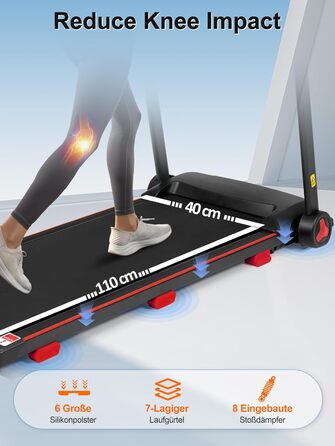 Біговий тренажер BTM для дому, 3.0PS, нахил, 1-14 км/год, складаний Walking Pad з LED дисплеєм, до 120 кг, чорний