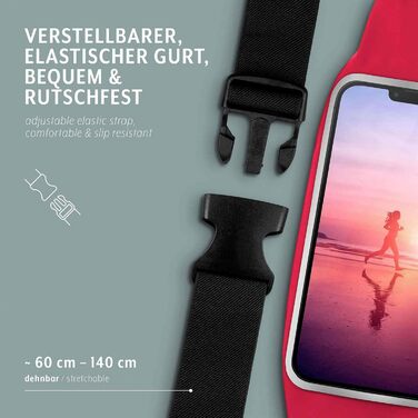 Поясна сумка для Samsung Galaxy A54 5G Handy Laufgürtel – водонепроникна спортивна сумка на пояс для бігу та фітнесу, червона