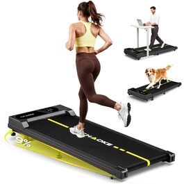 Walking Pad CHAOKE: біговий доріжка для дому з регулюванням швидкості 1-10 км/год, нахилом 9%, потужністю 2.75HP, вбудованими колонками та керуванням через додаток, до 160 кг, чорно-жовта, без встановлення, 2026