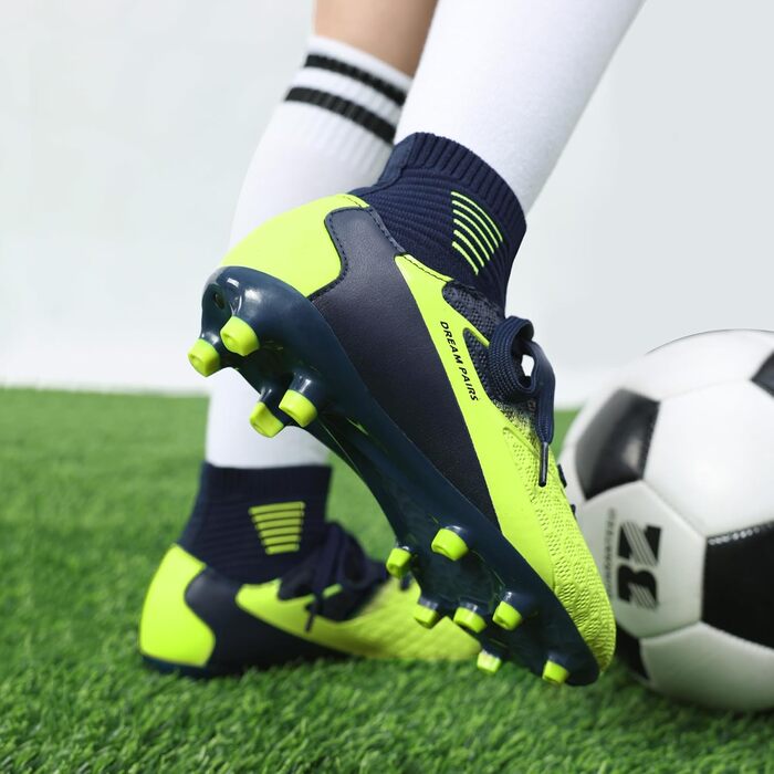 ДREAM PAIRS Футбольні черевики для дітей, унісекс, розмір EUR 36, темно-синій/неоновий зелений