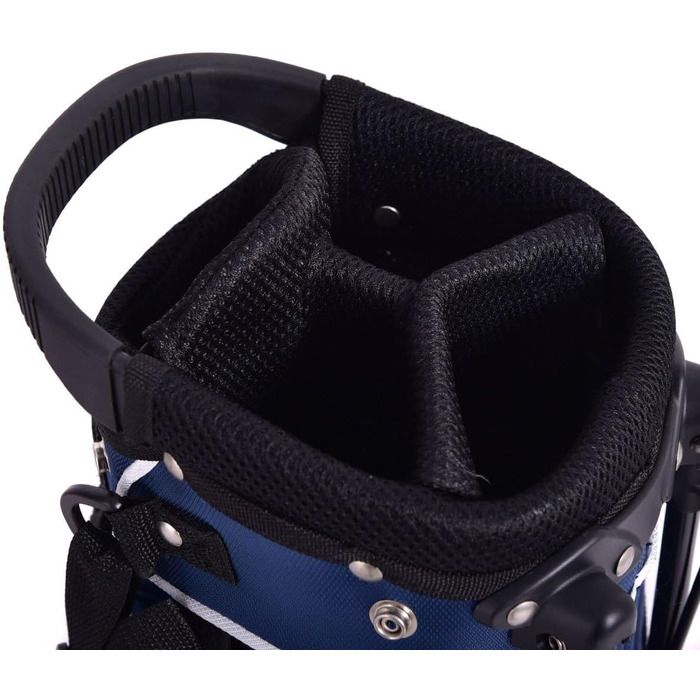 Сумка для гольфу COSTWAY з підставкою, водонепроникною накидкой та 4 відділеннями, легка переносна сумка з кишенею для олівців та регульованим ременем, для жінок та чоловіків (блакитна)