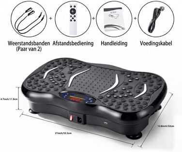 Віброплатформа для тренувань з Bluetooth та магнітною акупресурою, 120 рівнів інтенсивності
