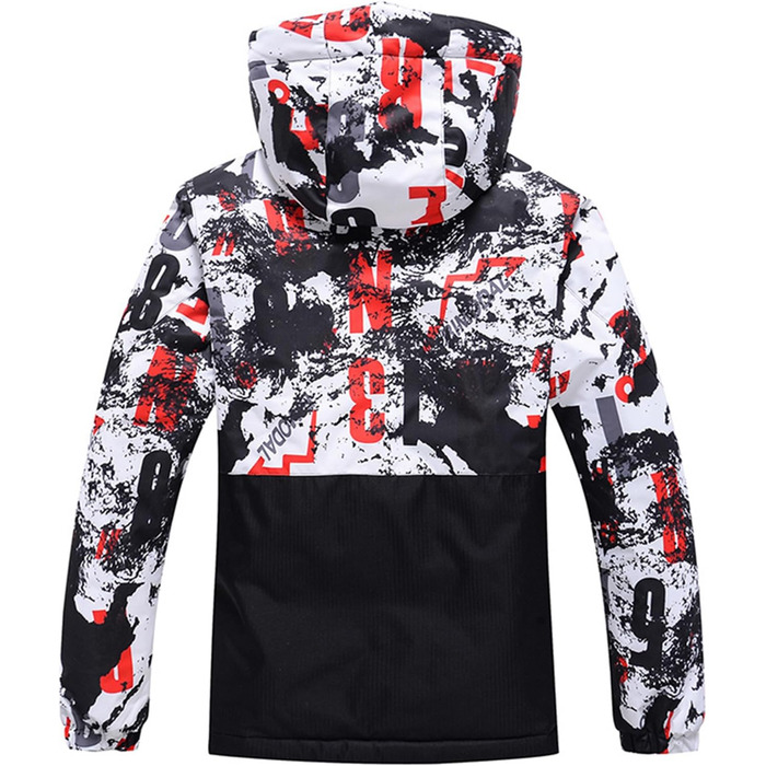 RIUIYELE Комплект чоловічий: куртка та штани для катання на лижах, тепла зимова куртка з підігрівом, качулка, для сноуборду та гірськолижного спорту, Orange/Abendrot, розмір L