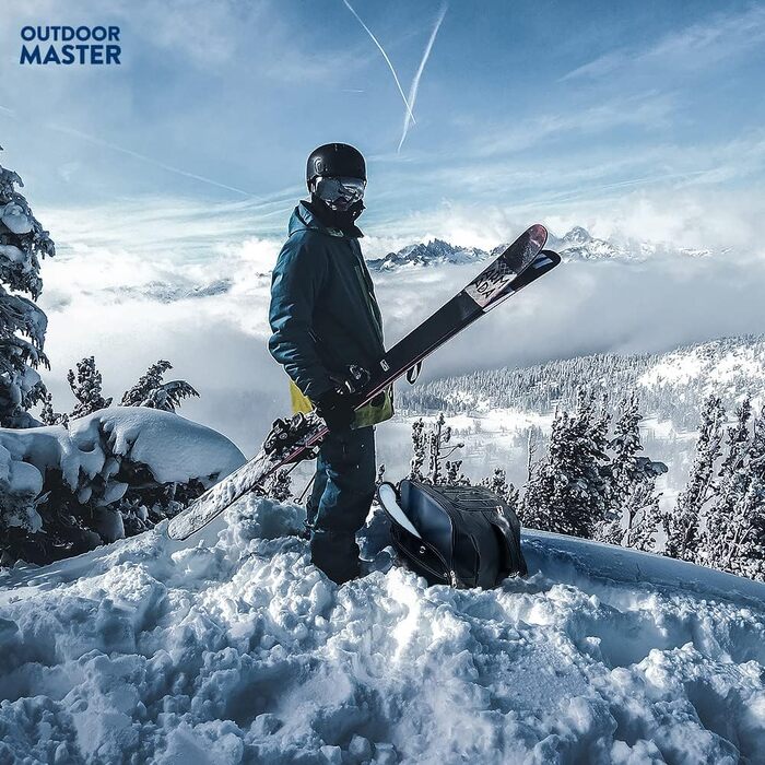 Сумка OutdoorMaster для лижних та сноубордичних черевиків Eisbär, водонепроникна, універсальний розмір, чорна – для чоловіків, жінок і підлітків, ідеальна для подорожей