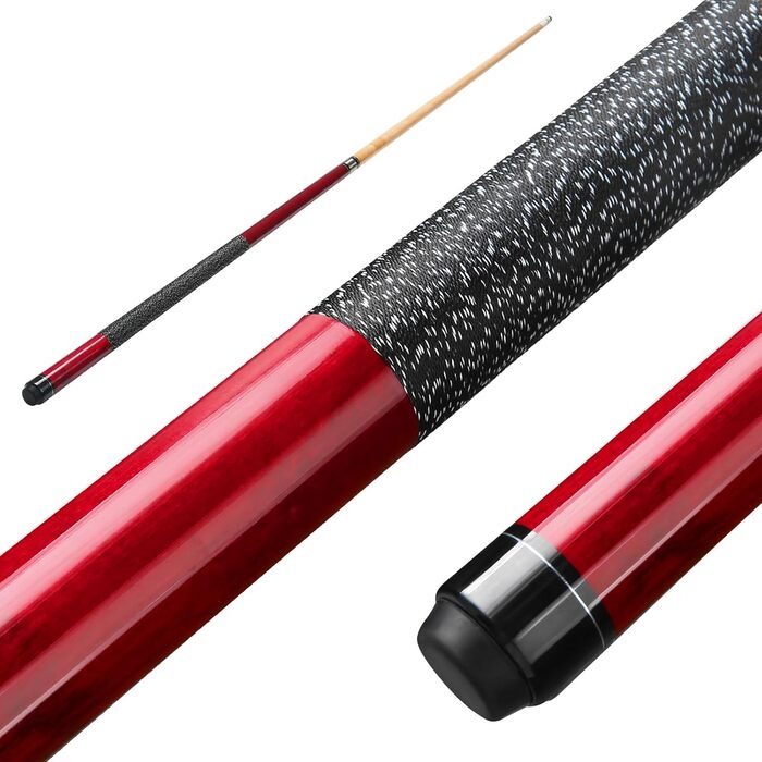 Більярдний кий ASMPCUE Pool Queue, 58 дюймів, канадський клен, 13 мм наконечники, для професійних гравців, 1/2 кий, для настільного більярду, зелений (червоний)