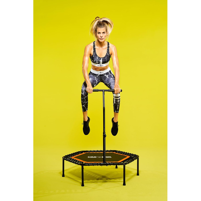 Трамплін для фітнесу GORILLA SPORTS® з регулюванням висоти, тиха пружинна амортизація, діаметр 77 см, до 100 кг, оранжевий