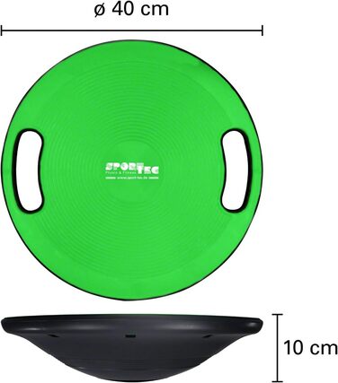 Балансувальна платформа Sport-Tec з ручками, 40 см, лимонна, для фітнесу