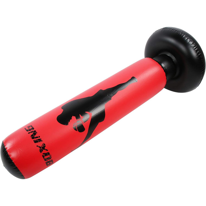 Надувний боксерський мішок 170 см для силових тренувань, чорно-червоний PVC, для чоловіків, жінок, хлопчиків та дівчаток