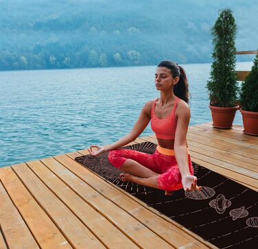 Yogamat Nuveti з натуральної замші та каучуку, 183x61 см, для йоги, пілатесу та фітнесу