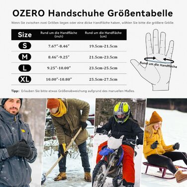Зимові рукавички OZERO для чоловіків та жінок -30°C, з оленячої шкіри, водонепроникні, вітронепроникні, для водіння, походів, велосипеда, чорні