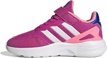 Кросівки Adidas для дітей унісекс, бігові, з еластичними шнурками, кольори фуксія та білий, розмір 38 EU