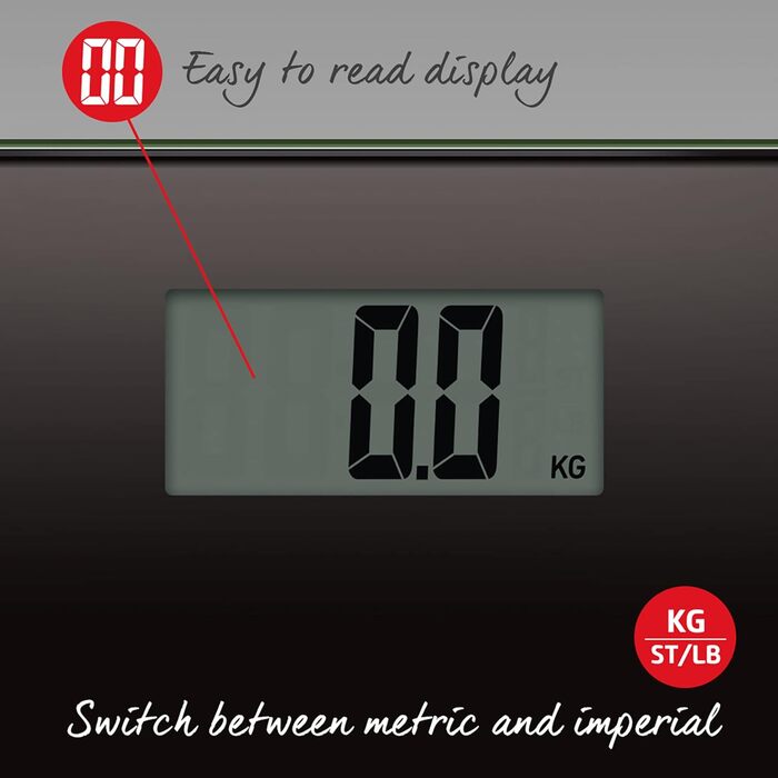 Цифрова вага для ванної Salter 9205 BK3R, скляна платформа, LCD, 180 кг, чорна
