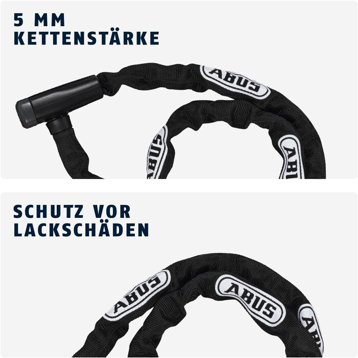 Замок ланцюговий ABUS Steel-O-Chain 5805K для велосипеда, 110 см, рівень захисту 5, чорний