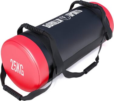 GORILLA SPORTS Фітнес Power Bag 5-30 кг, нековзні ручки, наповнений, штучна шкіра – мішок для кросфіту, тренувань, силових вправ, спортзалу