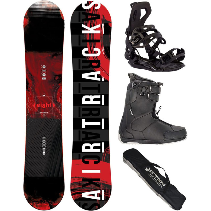 Комплект для сноубордингу Airtracks: сноуборд Wide Hybrid Rocker 155 см, кріплення Master Fastec, черевики Master QL 43, сумка SB