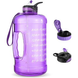 Велика пляшка для води TITIROBA 3,78 л з трубочкою, BPA-free, для спорту, фітнесу, школи