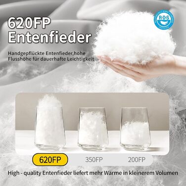 Спальний мішок BUERTS Daunen Summer, 620FP, компактний, для дорослих та підлітків, 16°C, для кемпінгу та хайкінгу