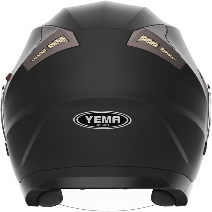 Мотоциклетний шолом YEMA YM-627 чорний матовий з подвійним візором і сонцезахисним козирком, ECE, для жінок та чоловіків