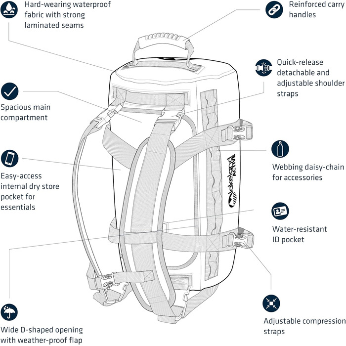 Спортивна сумка та рюкзак Lakeland Active Ullswater, водонепроникний, 40 л, жовтий