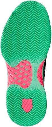 Жіноче тенісне взуття K-Swiss Express Light 3 Clay - чорний, неон м'ята, неон пастельний рожевий (40 EU)
