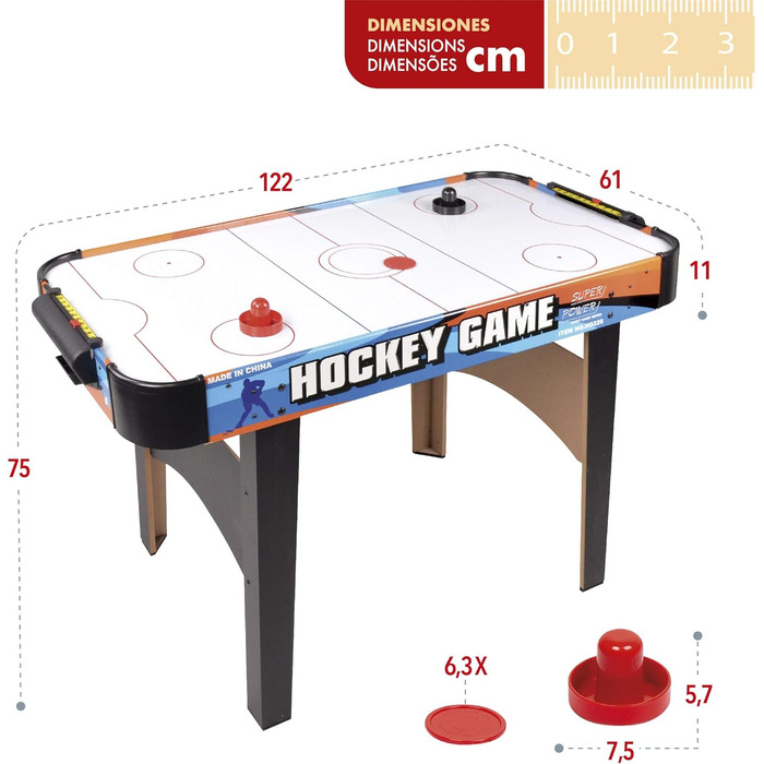 Настільний аерохокей ColorBaby CBGames 122x61x75 см, великий ігровий стіл для дітей і дорослих