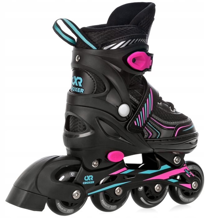 Регульовані ролики Croxer Optima Mint/Pink, розмір 39-42, каучукові колеса, підшипники ABEC7