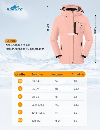 Жіноча тепла зимова куртка Rdruko Softshell з капюшоном, водонепроникна, для сноуборду, рожева, розмір M