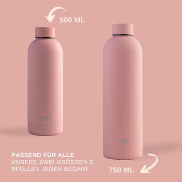 Термос-пляшка з нержавіючої сталі Thermo Flow 500 мл Blush Pink – ізольована, герметична, без BPA, для газованої води, дітей, школи та активного відпочинку