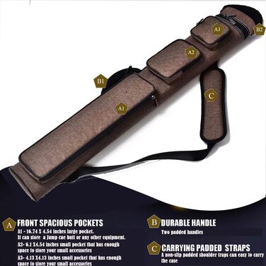 Чемпіон 4S2B, 6S3B Більярдний кий, 2 x 4, 3 x 6, Нейлон/Шкірозамінник, Зелений (3X6 (3B6S), Коричневий)