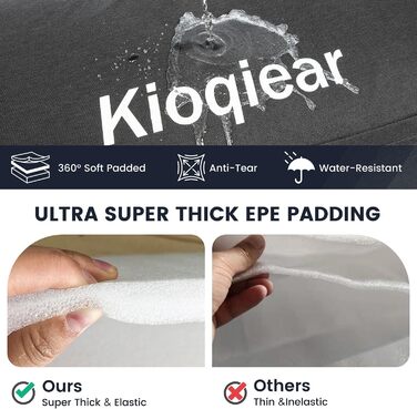 Чохол для сноуборда Kioqiear, посилений, з підкладкою, 165 см, чорний. Підходить для перевезення в літак, вміщує сноуборд, маску, рукавиці, черевики.