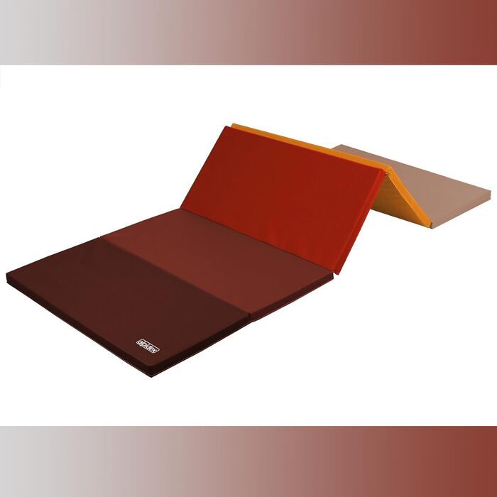 ALPIDEX Складаний м'який мат для гімнастики 185x78x3,2 см, спортивний мат для дому, для дітей і дорослих, червоний