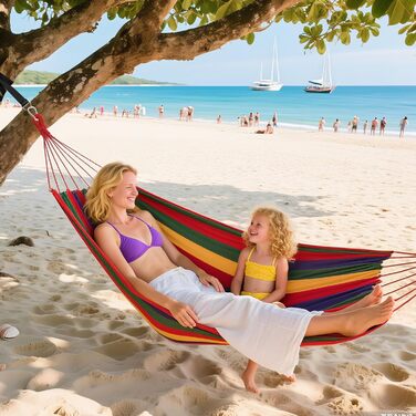 Гамак для кемпінгу NXPZ Outdoor, 200x150 см, подвійний, 250 кг, з сумкою, ременями та карабінами, для відпочинку на природі, вдома, на балконі