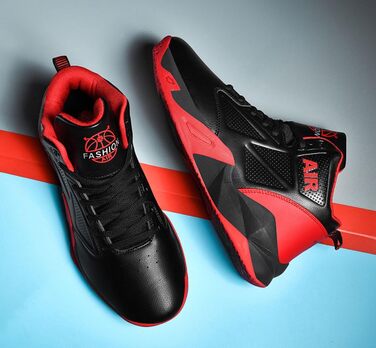 Чоловічі баскетбольні кросівки High Top, стильні бігові кросівки (чорний) (36 EU, червоний)