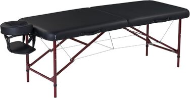 Масажний стіл Master Massage Zephyr 71 см, алюмінієвий, портативний, чорний – для салону, спа, практики
