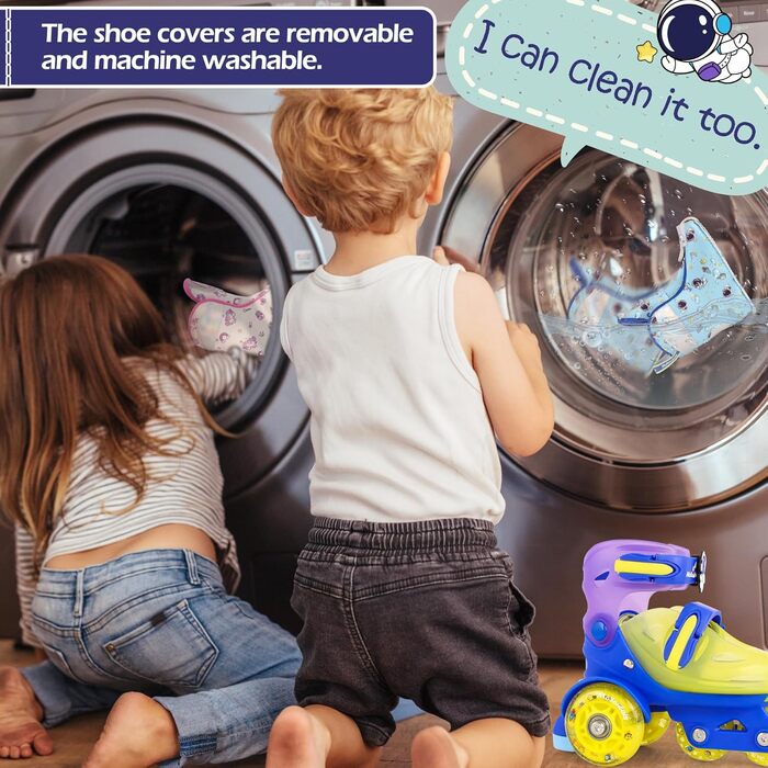 Дитячі ролики Kinder для дівчаток та хлопчиків, Єдиноріг, Русалка, світлові колеса, регульовані, для початківців, XS(27~30), блакитний