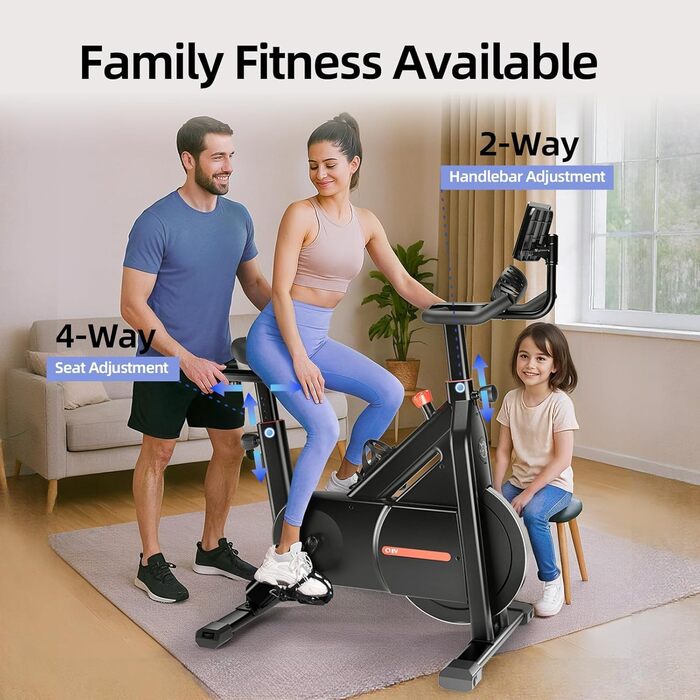 Велотренажер Bluearth з магнітним опором, регулюванням та Smart-App, для кардіотренувань вдома, чорний, до 150 кг