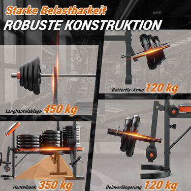 Регульована лава для тренажерів XDDIAS 6-в-1: жимовая, для присідань, з пулом для згинання рук та тренажером для ніг. Макс. вага: 350 кг. Оновлена версія