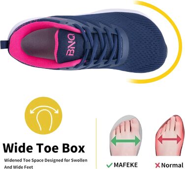 Жіночі трекінгові черевики MAFEKE з широкою передньою частиною для плоскостопості, підтримкою склепіння стопи, ортопедичні, широкі, спортивні, для тенісу, бігу, кросівки для жінок, розмір 39-45 (39.5 EU Широкі, Roseblue)