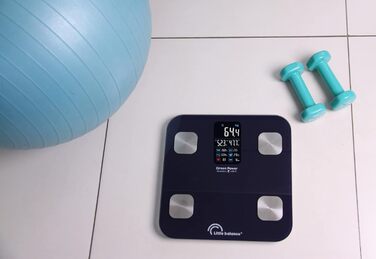Ваги-аналізатор тіла LITTLE BALANCE 8661 Cardio X4 USB-R, нічний синій, до 180 кг, розумні, з USB зарядкою, перезаряджувані, без батарейок, ремонтопридатні